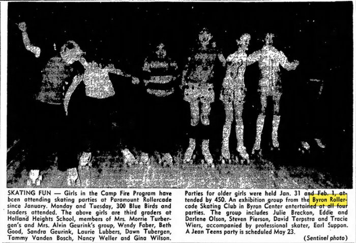 GR Skate and Event Center (Byron Rollercade) - Apr 22 1972 Article